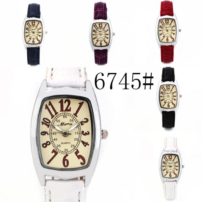 महिला उपहार के लिए WJ-7782 फैशन लेदर कलाई हाथ घड़ी