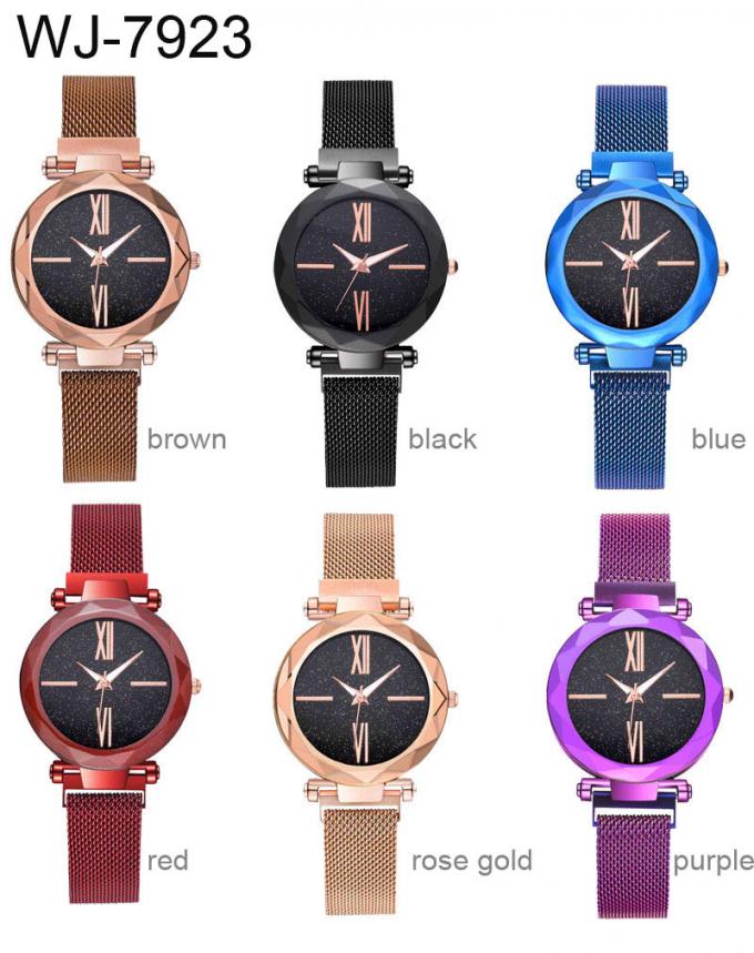 WJ-8458 नई फैशन घड़ी देवियों चीनी अच्छी गुणवत्ता चुंबकीय घड़ी का पट्टा स्टेनलेस स्टील बैंड घड़ी