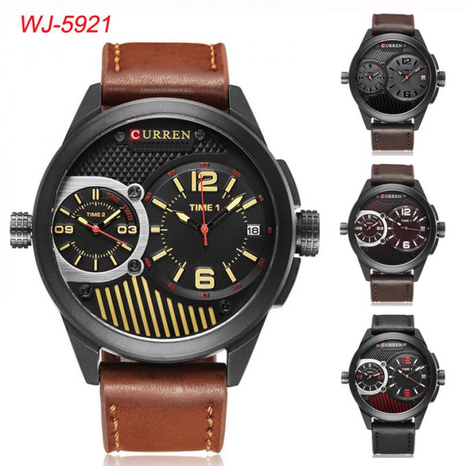 WJ-7604 MEGIR 2027 जेंटलमैन स्टेनलेस स्टील क्वार्ट्ज घड़ी स्वचालित दिनांक छोटी तीन Meedle फैशन पुरुषों की कलाई घड़ी