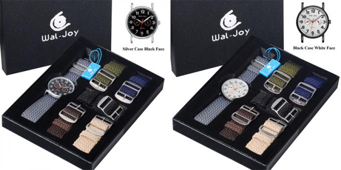 वाल-जॉय कस्टम लोगो बुना हुआ पट्टा लक्जरी उपहार घड़ी सेट महिला महिलाओं के डिजाइनर घड़ियाँ बदलें बैंड DIY बाल कलाई घड़ी के लिए