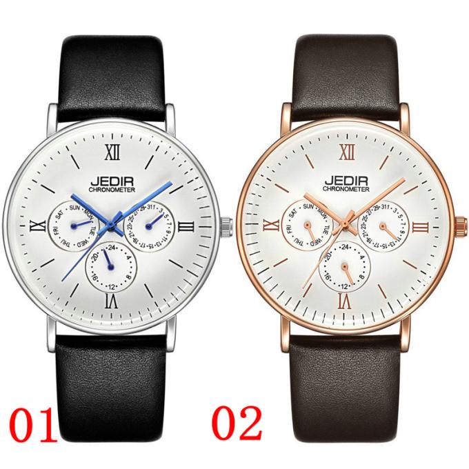 WJ-7396 Wholesales JEDIR ब्रांड पुरुषों घड़ियाँ नवीनतम डिजाइन 3ATM क्वार्ट्ज हैंडवाच ऑटो तिथि दिन चमड़ा कलाई घड़ियाँ