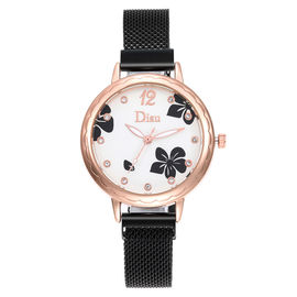 WJ-8460 New Fashion Flower Watch Ladies China Factory Alloy Case Stainless Steel Band Mesh Watch