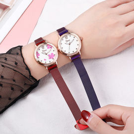 WJ-8460 New Fashion Flower Watch Ladies China Factory Alloy Case Stainless Steel Band Mesh Watch