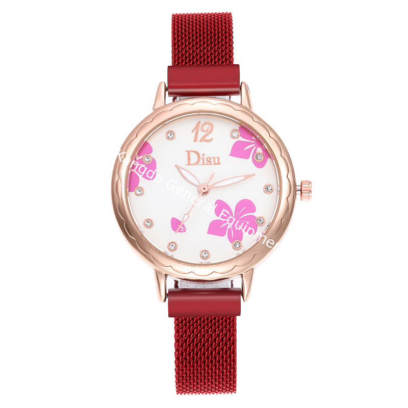 WJ-8460 New Fashion Flower Watch Ladies China Factory Alloy Case Stainless Steel Band Mesh Watch